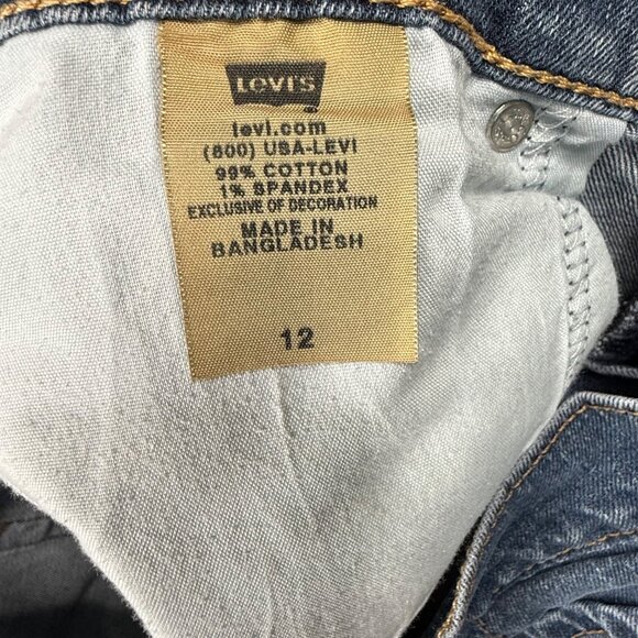 Levis 515 Womens Size 12 Blue Denim Capri Jeans Mid-Rise Stretch Cuffed Hem - Picture 4 of 11